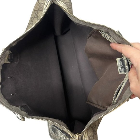 RARE! GUCCI GG Joy Supreme Portfolio Shoulder Bag Guccissima Coated Metallic - Picture 4 of 16